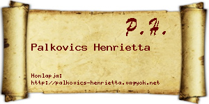 Palkovics Henrietta névjegykártya