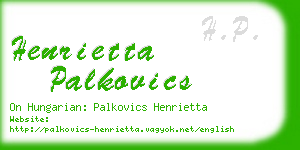 henrietta palkovics business card